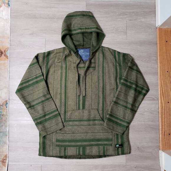 No Bad Days green Baja pullover hoodie casual size XL surf beach drug rug pocket - Picture 2 of 10